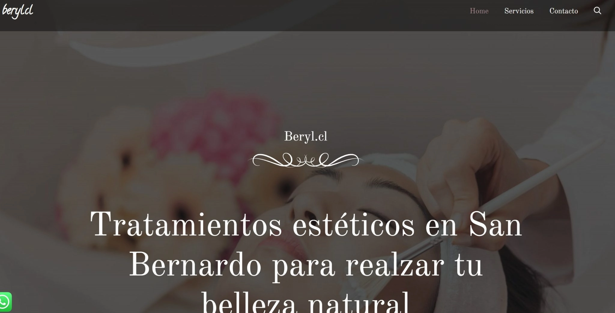 Sitio web de Beryl, centro de tratamientos estéticos en San Bernardo