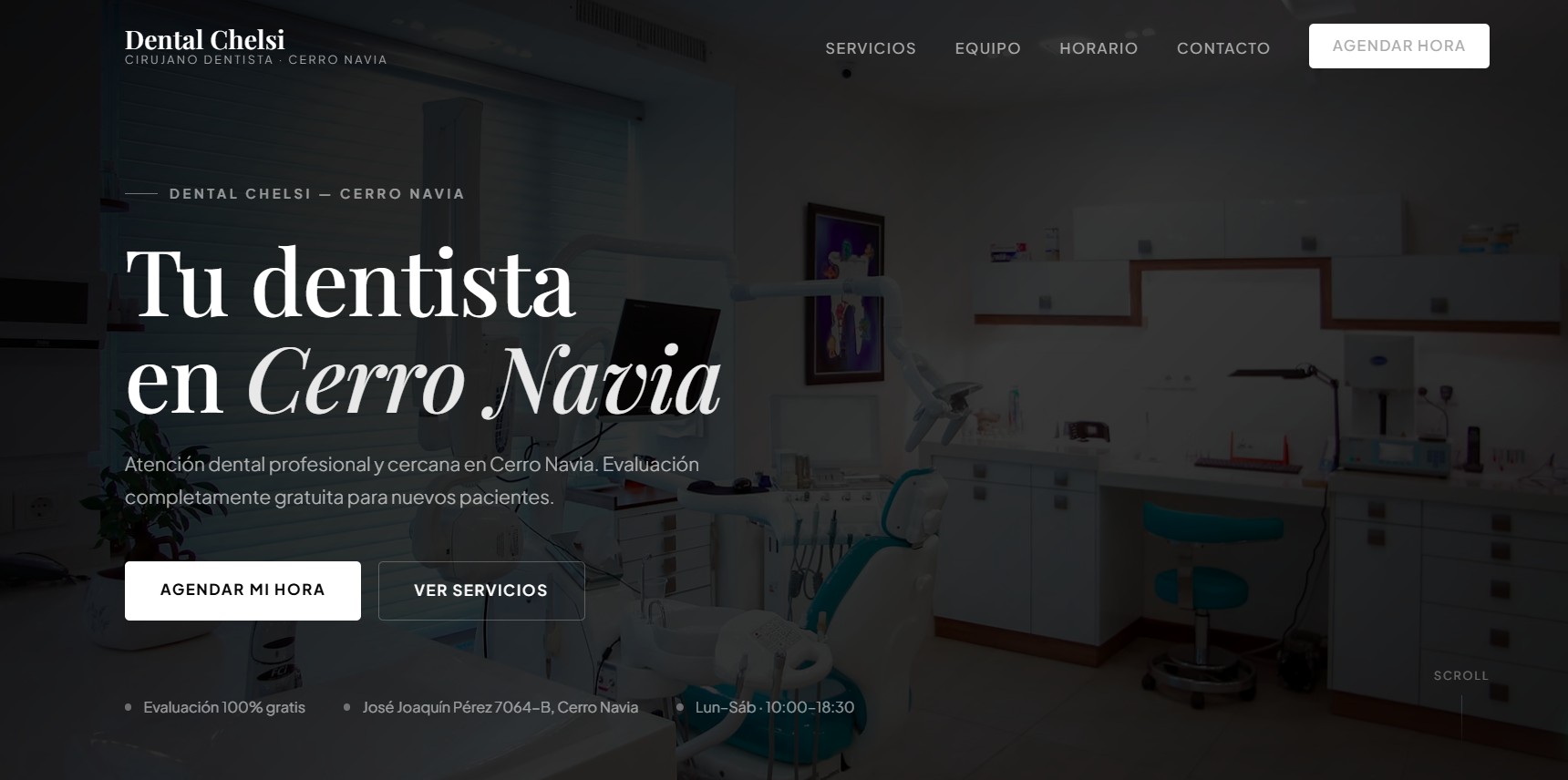 Sitio web de Dental Chelsi, clínica dental en Cerro Navia